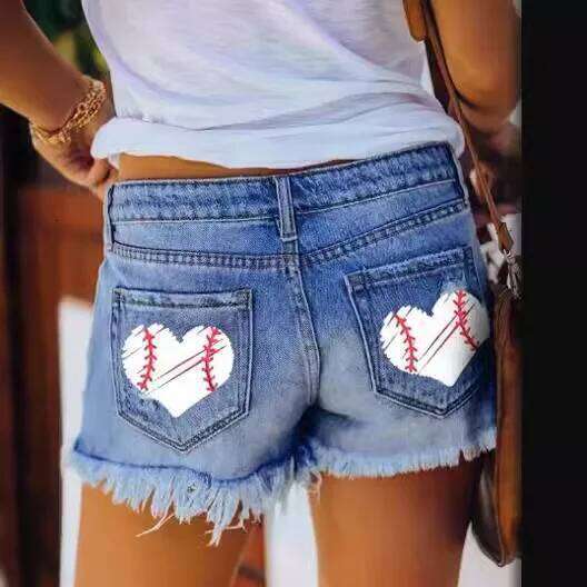 2024 Summer New Denim Shorts Women Fashion Trendy Hole Tassel Solid Color Single-breasted Short Female Hot Pants Streetwear XJ260305