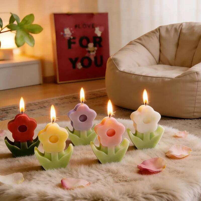 50g Flower Scented Handmade Soy Candle, Suitable for Valentine's Day, Birthday Party, Wedding, Home Decoration Gifts W260304 W260305