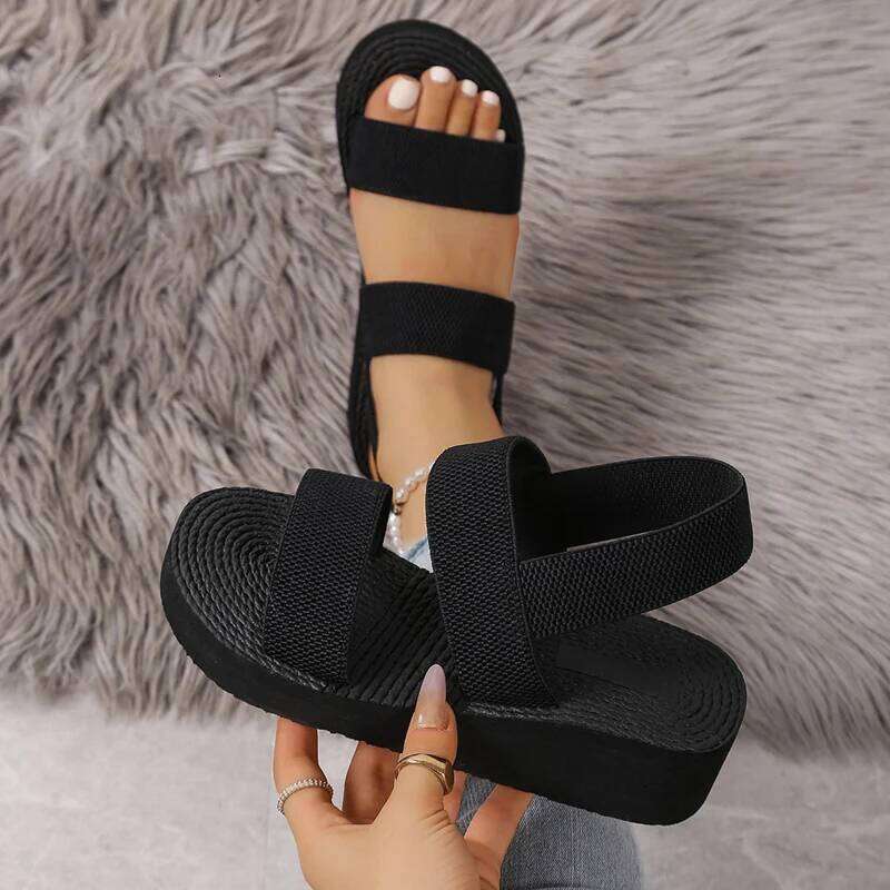 Big Size Minimalist Slingback Wedge For Women Outdoor Summer Platform Shoes Light Weight Soft EVA Female Leisure Sandals