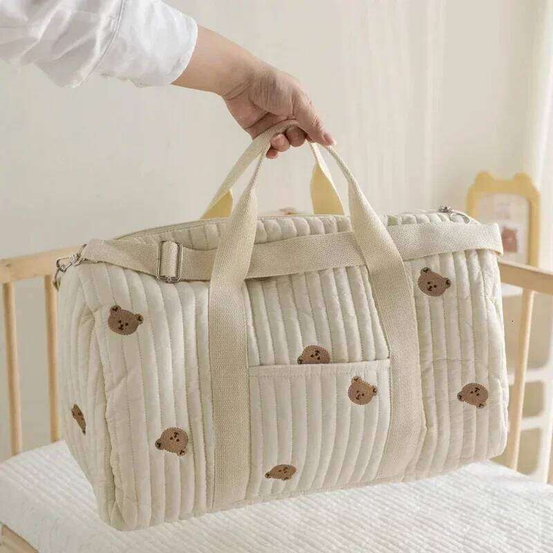 Mommy Bear Maternity Pack Baby Diaper Stroller Nappy Organizer Portable Luggage Tote Bags Travel Changing Messenger Bag Z260304
