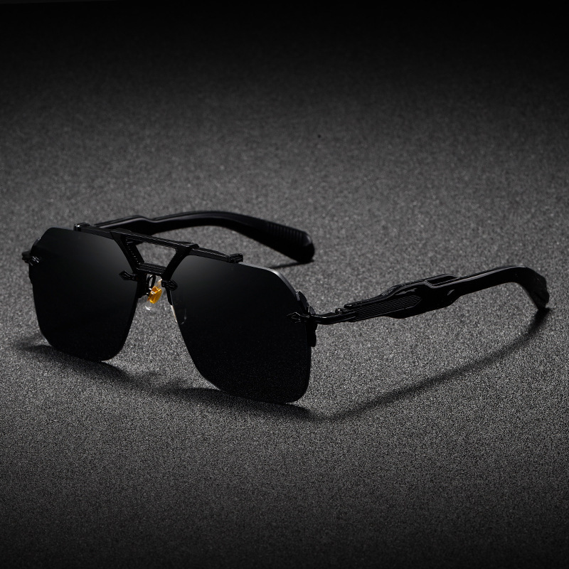 2026 New Designer Luxury Brand Metal Double Bridge Large Frame European And American Driving Sunglasses Street Fashion Instagram Style