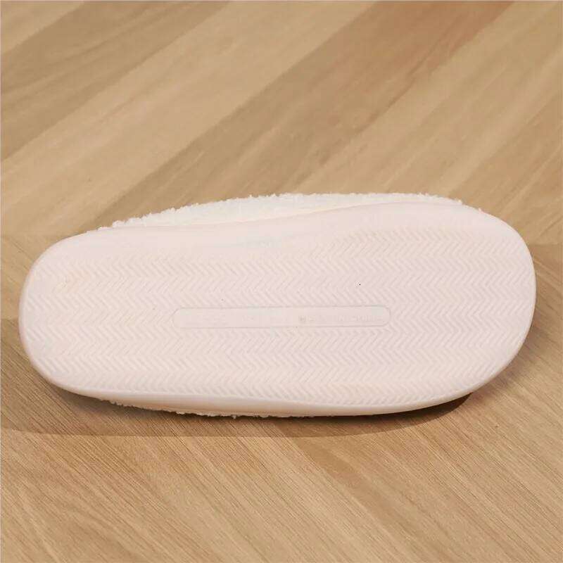 Kidmi Women Popular Winter Warm Non-slip Plush Cotton Comfortable House Slides Unisex Slippers