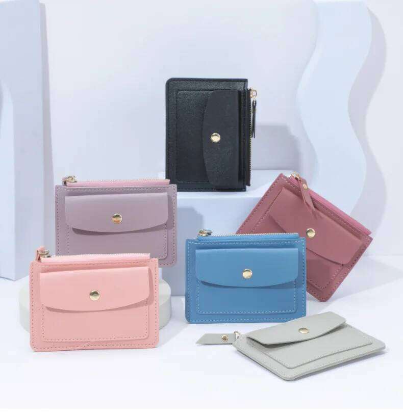 Holder Wallet for Women, Womens Zipper Wallets with Credit Slots, PU Card Case Slim Front Pocket Coin Purse C260304