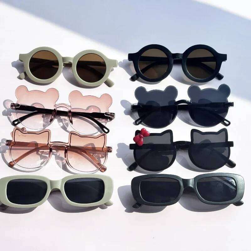 4pcs Cute Round Frame Bear Ear Shaped Fashion Glasses Perfect for Parties Birthday And Holiday Gifts Z260305