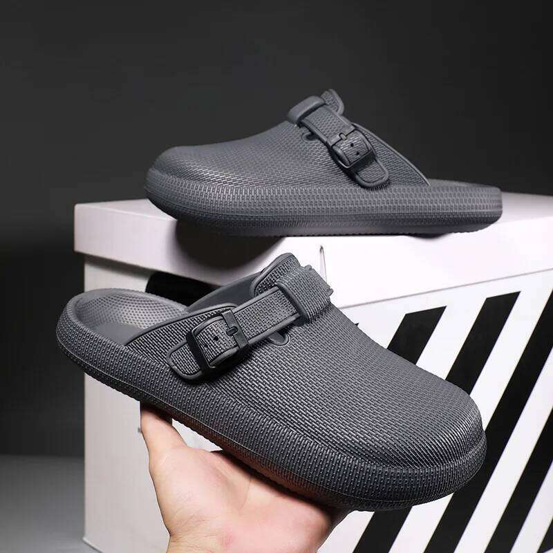 Kidmi Clogs Fashion EVA Insole Slippers with Arch Support Waterproof Garden Shoes For Men Adjustable Buckle