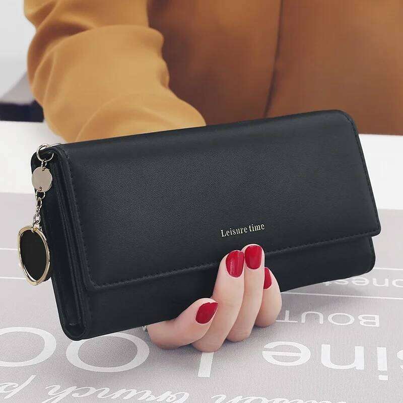 Fashion Women Wallets Brand Letter Long Tri-fold Wallet Purse Fresh Leather Female Clutch Card Holder Cartera Mujer C260304