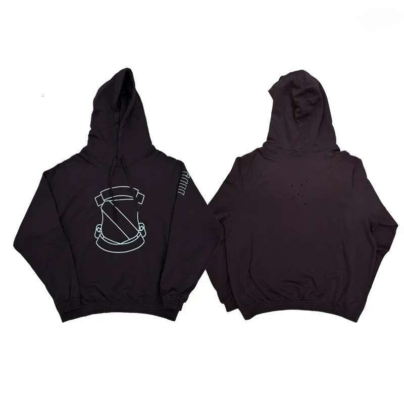 Men's Hoodies Sweatshirts Number Nine Shield Ripped Print Shotgun Hoodie N9 Badge Printed Cotton Hooded Sweatshirt Wash To Age Home Casual Men 