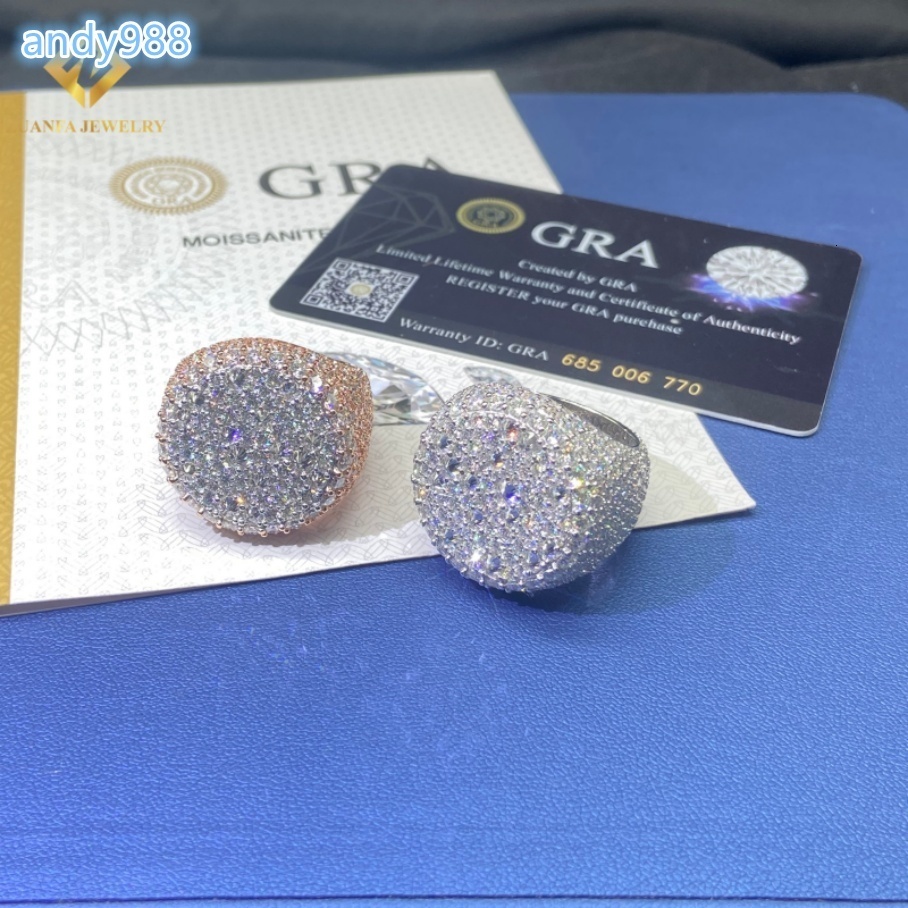 2026Fashion HipHop Style Moissanite Ring Men VVS Moissanite Ring Jewelry Gift 925 Sterling Silver Moissanite Ring Past Diamond Test