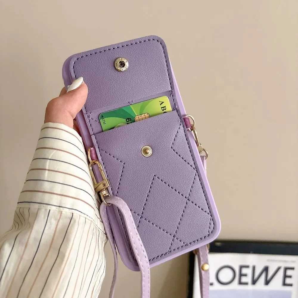 Fashion Quilted Camellia Wallet Lanyard Case for 15T Pro 14T 13T 12T 11 Lite 12 17 Pro Max Detachable Card Holder & Adjustable StrapT260305