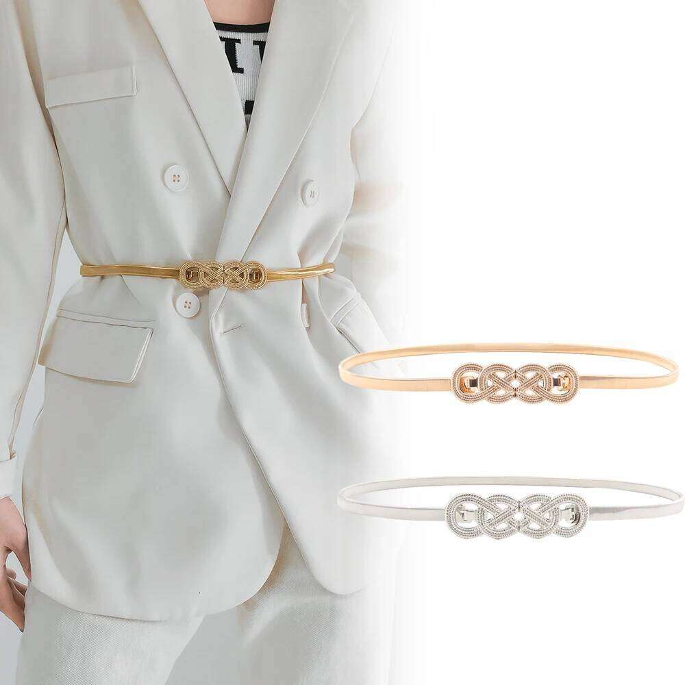 Metal elastic chain casual temperament thin belt Fashion classic waist accessories with sweater skirt coat S260304