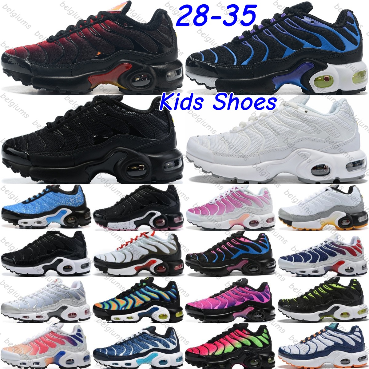 Kids Designer Trainers Plus Boys Girls Running Shoes Enfant Toddlers Children Youth tn Sneakers Kid Shoe Triple Black White Blue Red Yellow Purple Pink Green Grey