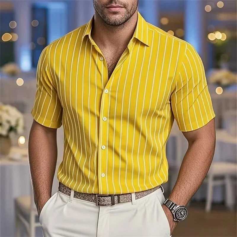 Mens Short Sleeve 3D Digital Printed Fashionable Shirt Comfortable Polyester Summer Hawaiian Outdoor Beach Button Up M260305