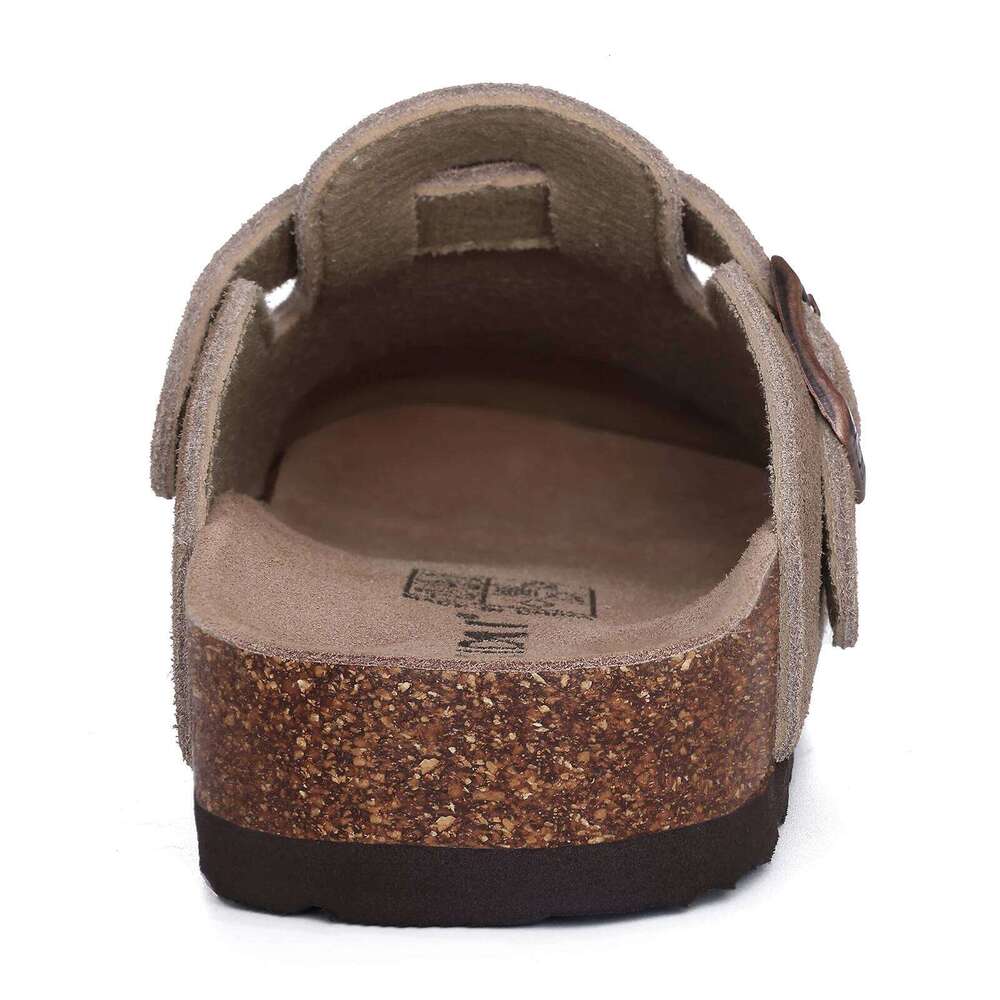 Kidmi Men New Suede For Women Summer Vacation Cork Clogs Slippers Nonslip Casual Home Slipper Double Buckle