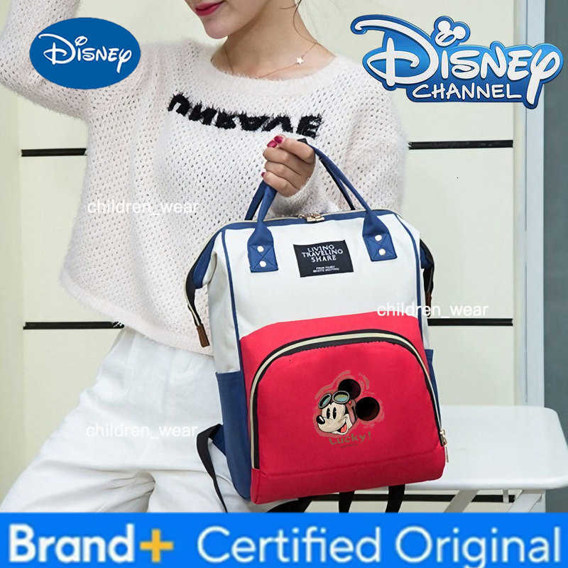 Disney Mickey Mouse Animation Style Mom Backpack Waterproof Diaper Bag Family Gift for Park Hospital Day Trips H260305