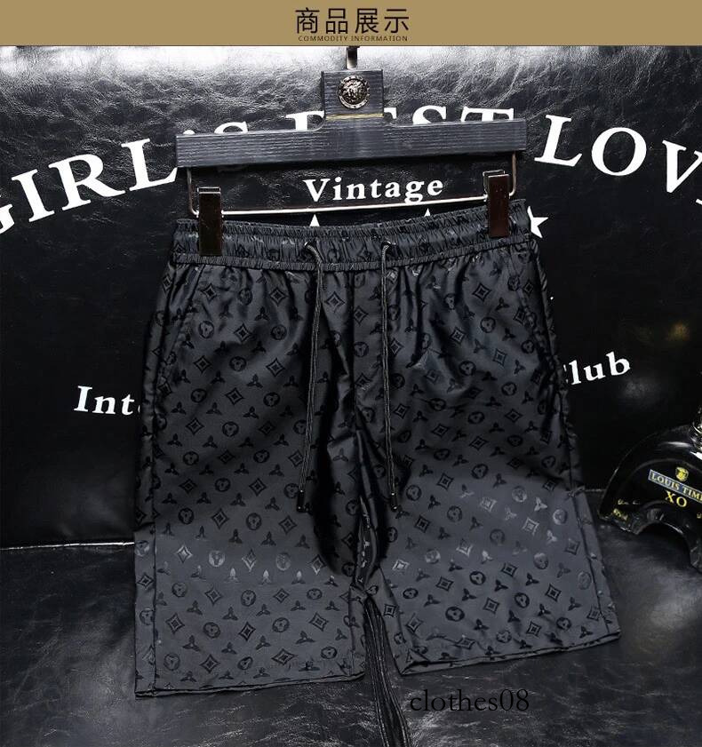 Europe Station high-end jacquard shorts summer new trend slim-fitting five-point men's ice silk beach pants tide