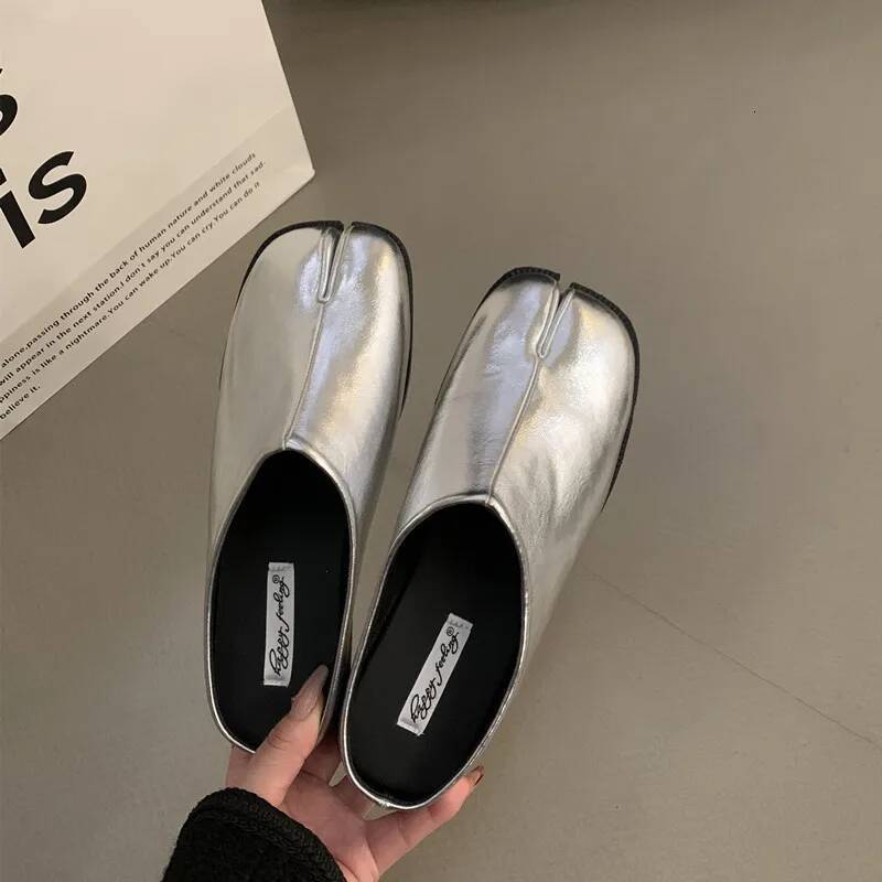 Bailamos Women Split Slippers Round Toe Shallow Lazy Boat Slingback Mules Shoes Tabi Ninja Slip On Flats Soft Loafers Mujer ddmymonkey