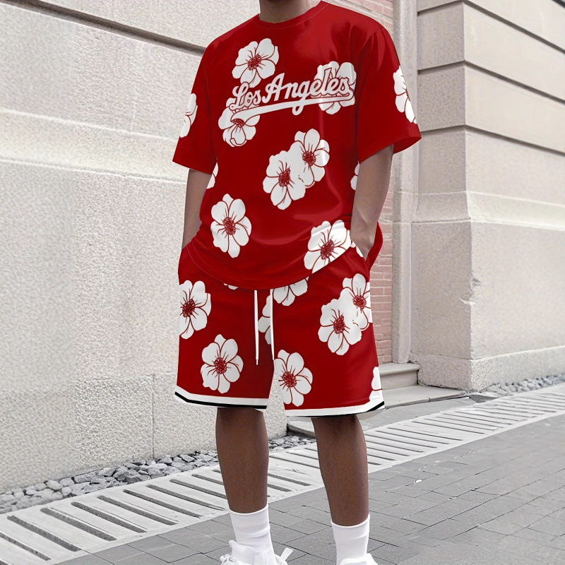 2026 New Designer Luxury Brand Printed T-shirt Outdoor Sports Men's Shorts With Letter Printed Men's Short Sleeves And Shorts Set