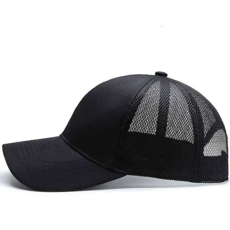 Sports Baseball Cap Men Summer Breathable Mesh Visor Korean Version Light Plate Solid Color Hat Outdoor Leisure Y260304