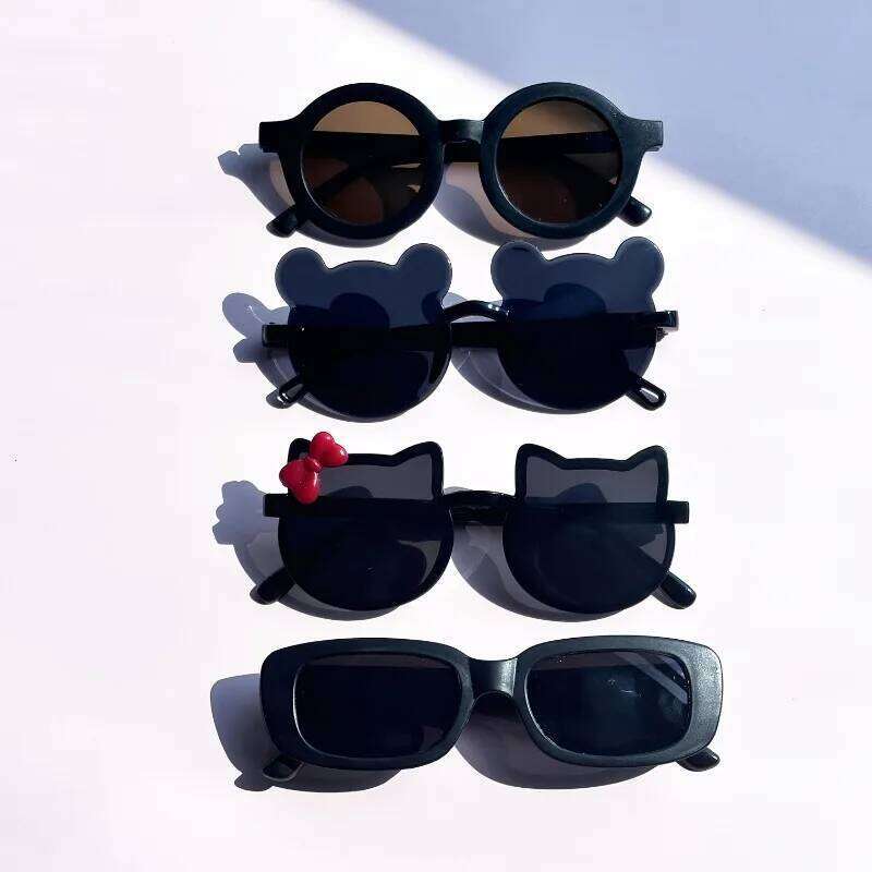 4pcs Cute Round Frame Bear Ear Shaped Fashion Glasses Perfect for Parties Birthday And Holiday Gifts Z260304
