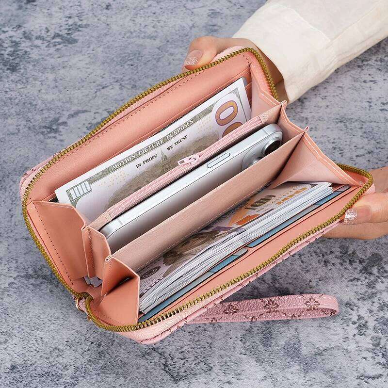 New niche European and American trend printing long large-capacity multifunctional wallet clutch bag C260304