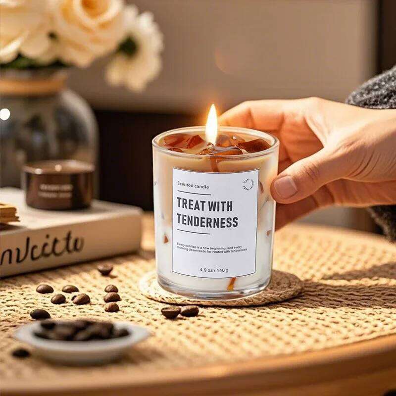 Scented Coffee Flavored Candle Smokeless Soy Wax Candles Home Decoration m W260304 W260305