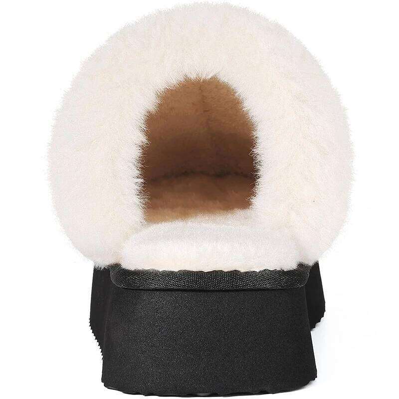 Kidmi Women's Fuzzy Platform with Fluffy Memory Foam News Thick-soled Soft Comfortable Winter Women Slippers Home Shoes
