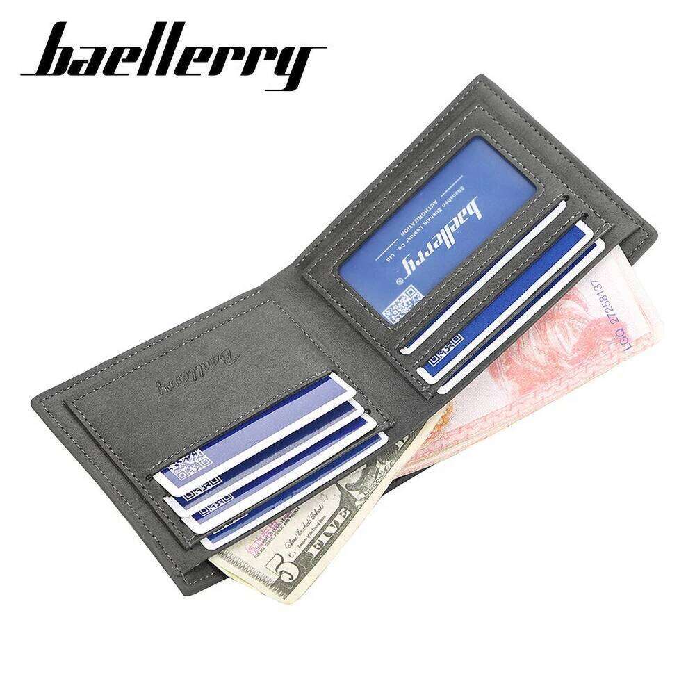 Men's Short Wallet PU Leather Multi - Card Slots Fashion Bifold Purse with Photo/Coin Pocket Slim Business Wallets C260304