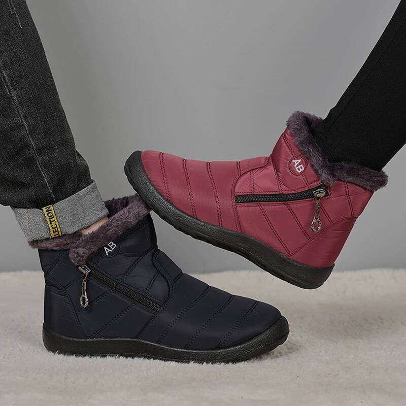 Kidmi Women's Warm Soft-bottom Waterproof Cotton Shoes Wear-resistant shock absorption Boots Suitable for Snowy Conditions