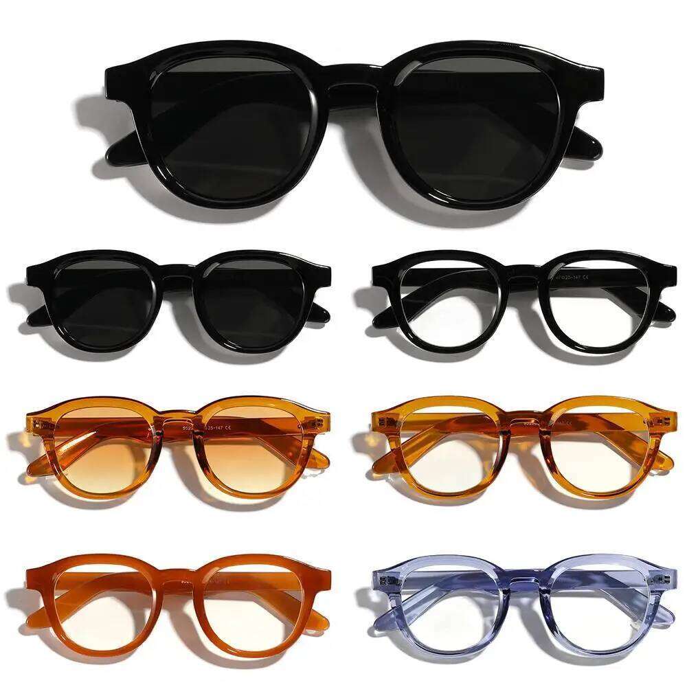 Fashion UV Protection Round Sunglasses Beach/Travel/Streetwear Vintage Shades Clear Lens Glasses for Women & Men Z260304