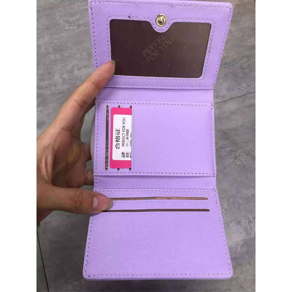 New Fashion Short Women Multifunctional Simple Folding Multi-card Slot Card Bag Zipper Coin Purse Ladies PU Wallet C260304