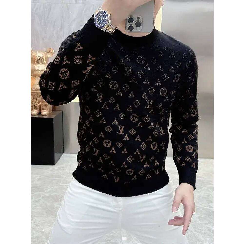 Design Sense Warm Crew Neck Sweater Handsome Versatile Designer Fashion Korean Version T-Shirt Slim And Thin Trendy Men's Clothing