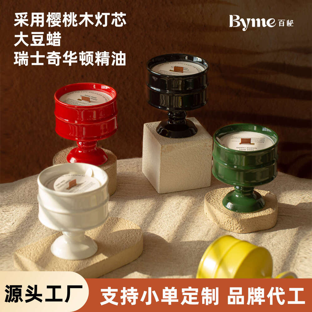 Bai Mi Container Cup Handmade Home Indoor Soy Wax Candle Aromatherapy Fragrance W260305