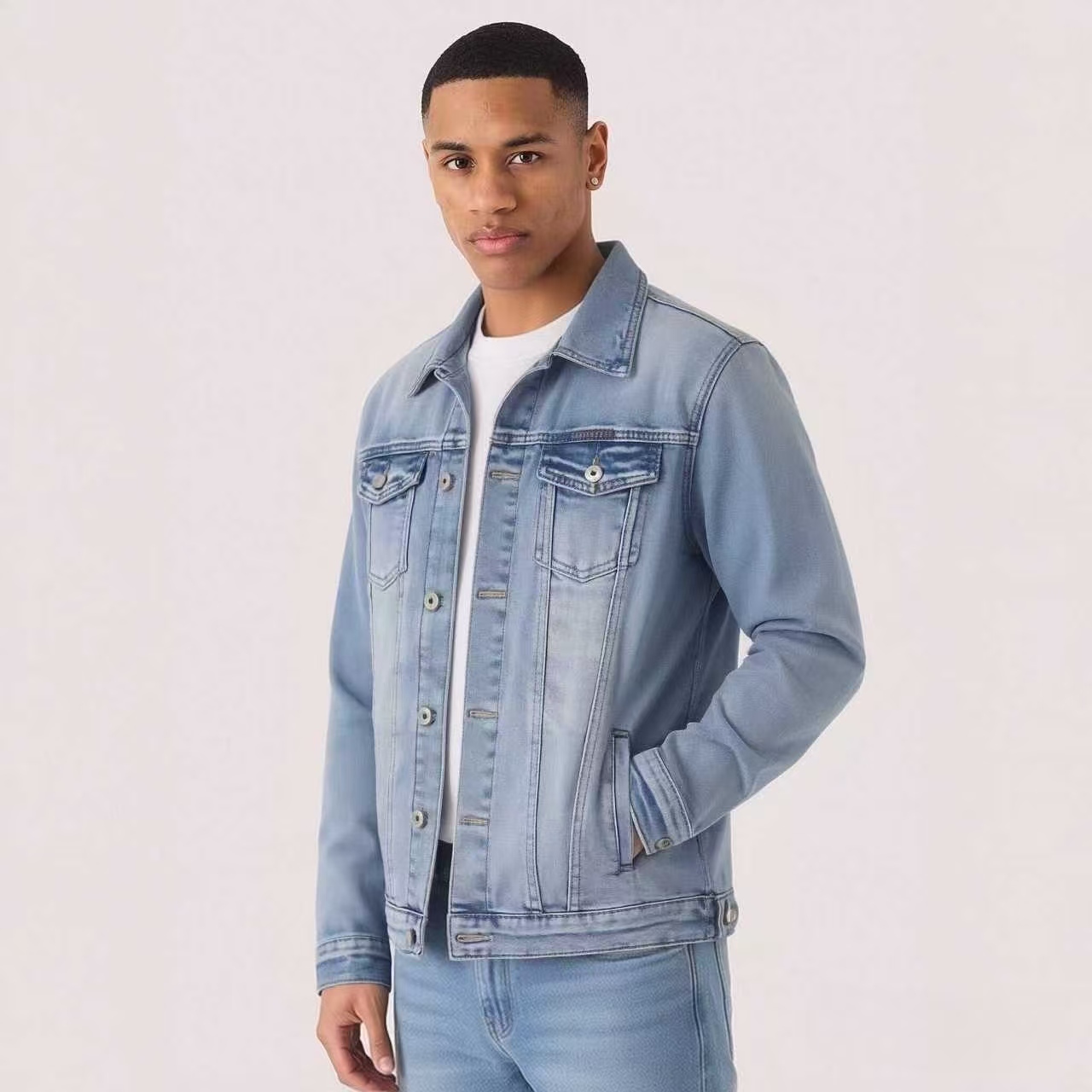 Men's Tracksuits Slim-Fit Denim Business Outfit Two Pieces Of Comfortable Stretch Fabric For Everyday Use Dark Blue Simple Design M-5XL