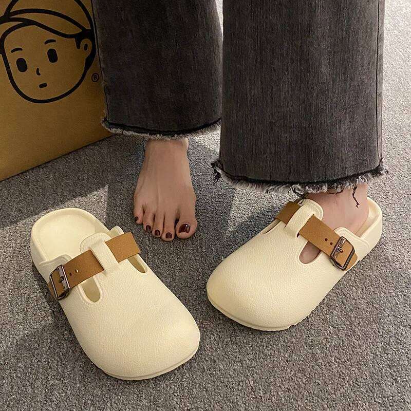 KIDMI New Women Clogs Slippers Soft EVA Garden Outdoor Waterproof Beach Sandals Light Cushioned Nonslip Shoes With Buckle