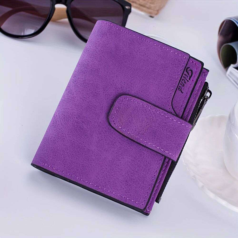 Women Short Wallets PU Leather Fashion Casual Female Mini Hasp Solid Multi-Card Holder Coin Purse Slim Small Zipper Wallet C260304