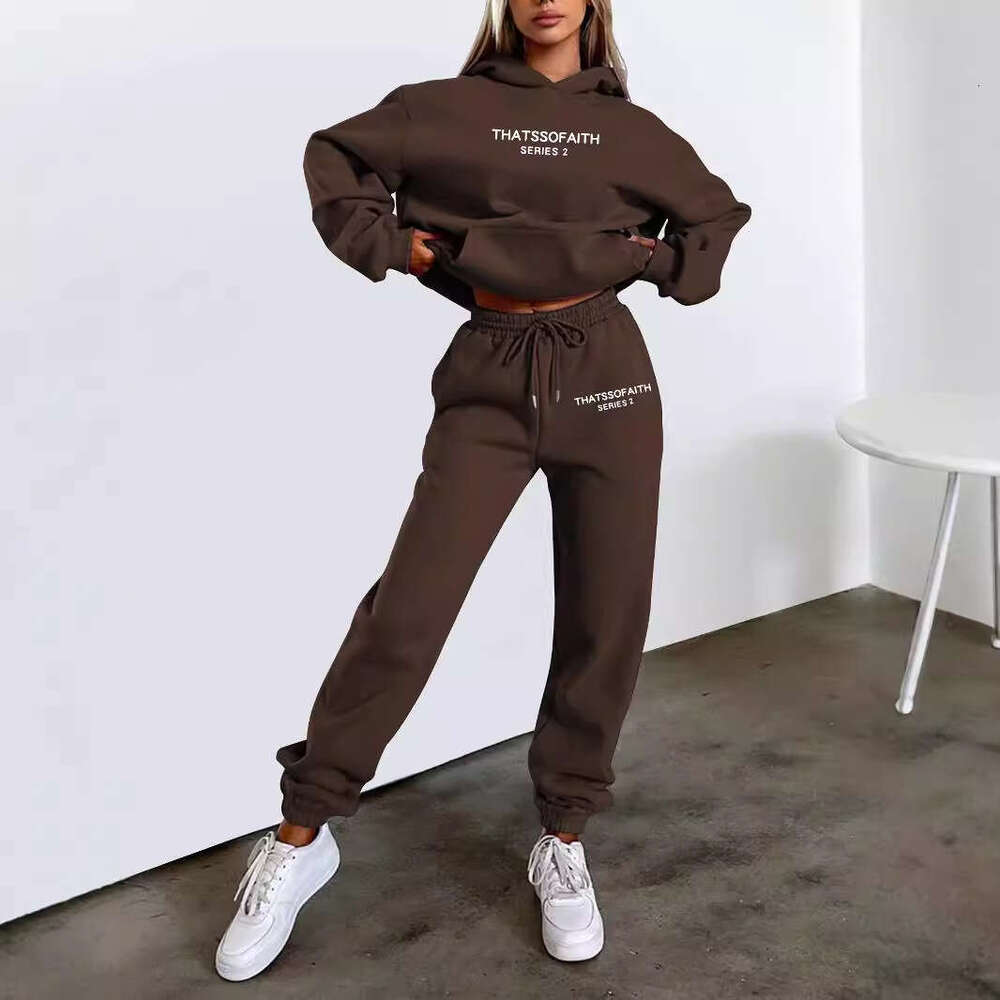 Mardi Hefxessdr Fashion letter Printed Women Hoodie set Street Hip Hop Clothing Casual Female 2pcs Clothing Plush Sweatshirt Two piece set women'