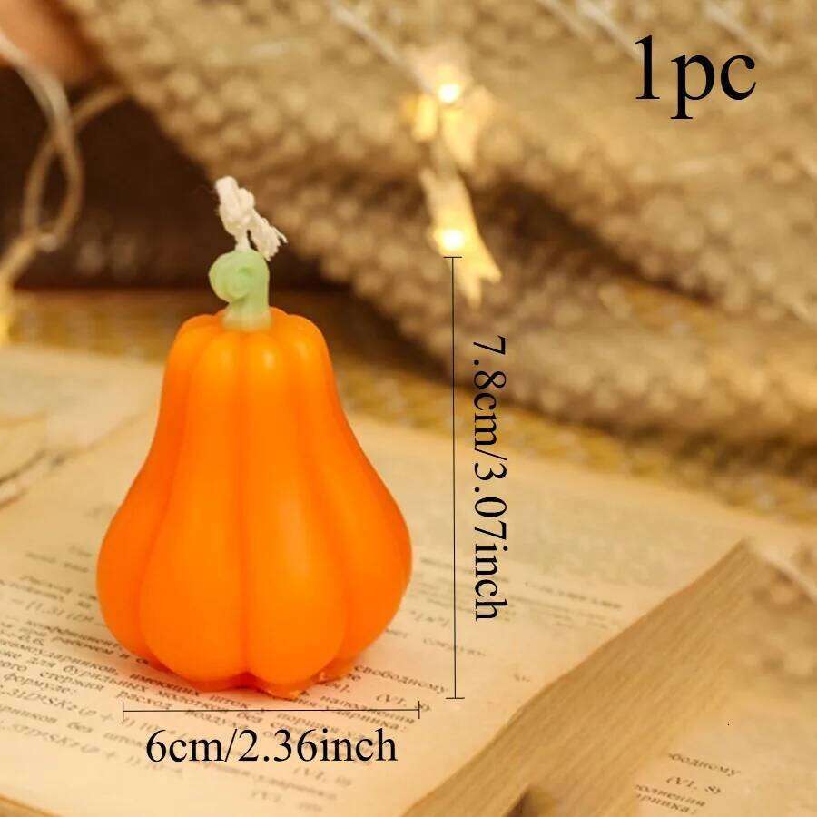 1pc Pumpkin Shaped Scented Candle Handmade Wax Home Party Table Decoration for Decorations and Halloween Gifts W260304 W260305