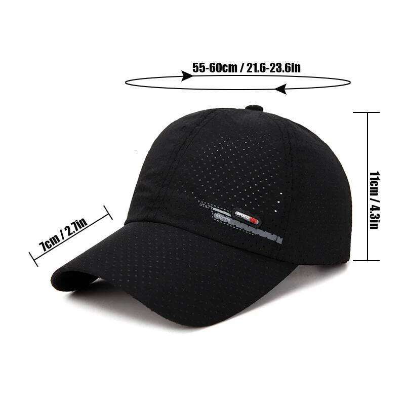 Summer New Breathable Perforated Quick-Drying For Men Fishing Sun Protection Baseball Cap Cycling Travel Sports Hat Y260304