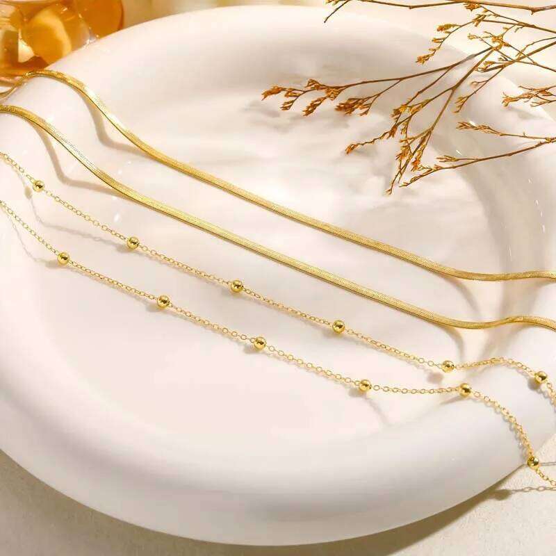 Fashion Double Layered Beaded Waist for Women New Simple Gold Color Round Beads Snake Bone Belly Chain Jewelry Gifts S260304