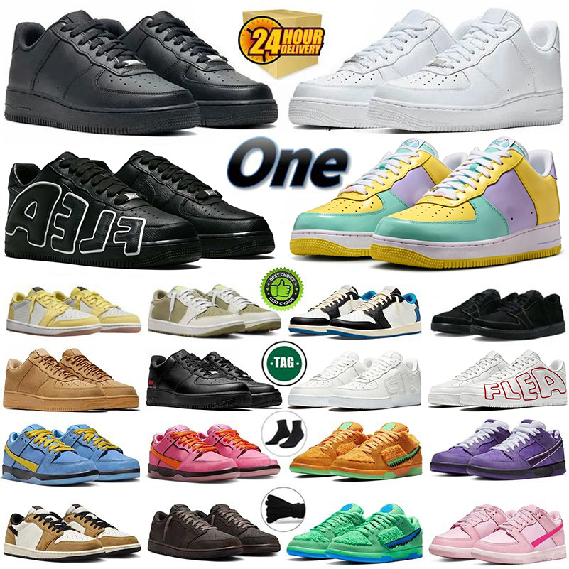 Designer Shoes One af1s 2026 Casual Running Sneakers Classic 1 Triple White Black cpfm Red Wheat Panda Utility White Ice Outdoor Sports Runners 1s size 36-45