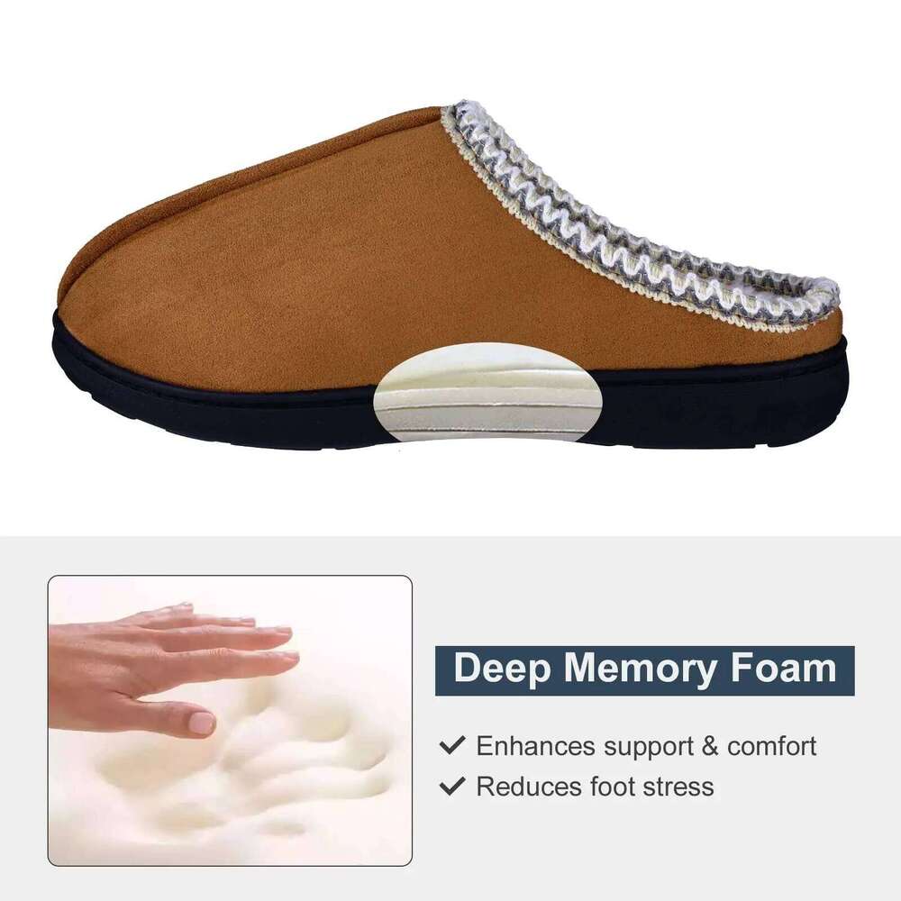 Kidmi Fashion Plush For Women Men Winter Indoor Warm Fluffy Fur Home Slippers Suede Upper Non-slip Leisure Shoes