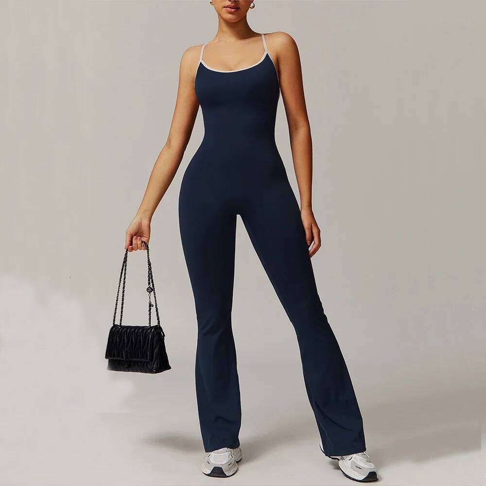 Women Slim Gym Jumpsuit V- Casual Fitness Rompers Female Sports Workout Playsuit Activity Streetwear Overall Sportswear 26H0305