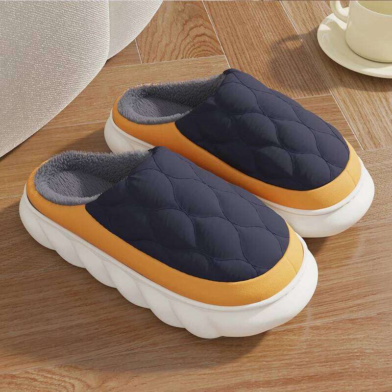 Kidmi Winter Furry For Men EVA Foam Casual Sole House Platform Slides Plush Lining Cozy Warm Men's Slippers