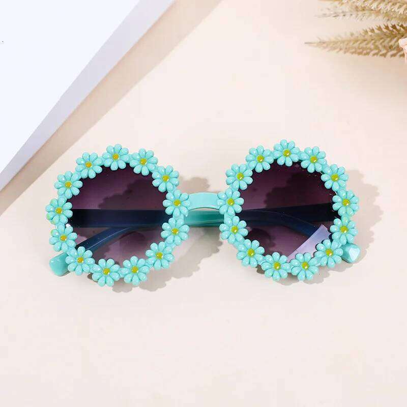 Girl Sunflower Round Flower Cute Ladies Fashion Sun Shade Glasses Children's Daisy Child Matching Sunglasses Z260305