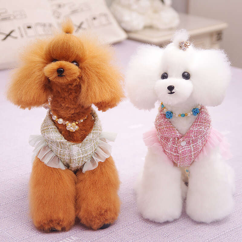 Pet Apparel Designer Dog Collar Style Hoodie Plaid Casual Jacket for Small Dogs Cats Chihuahua Poodle Everyday Outfits Outdoor Comfort