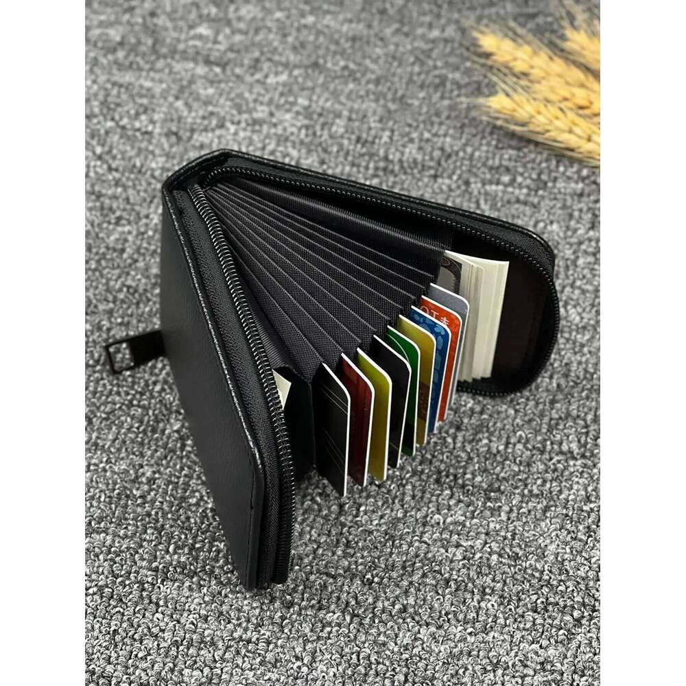 Men's Multi-Card Zipper Wallet Compact Holder with Multiple Slots for Cards and Cash - Stylish & Practical Card Case C260304