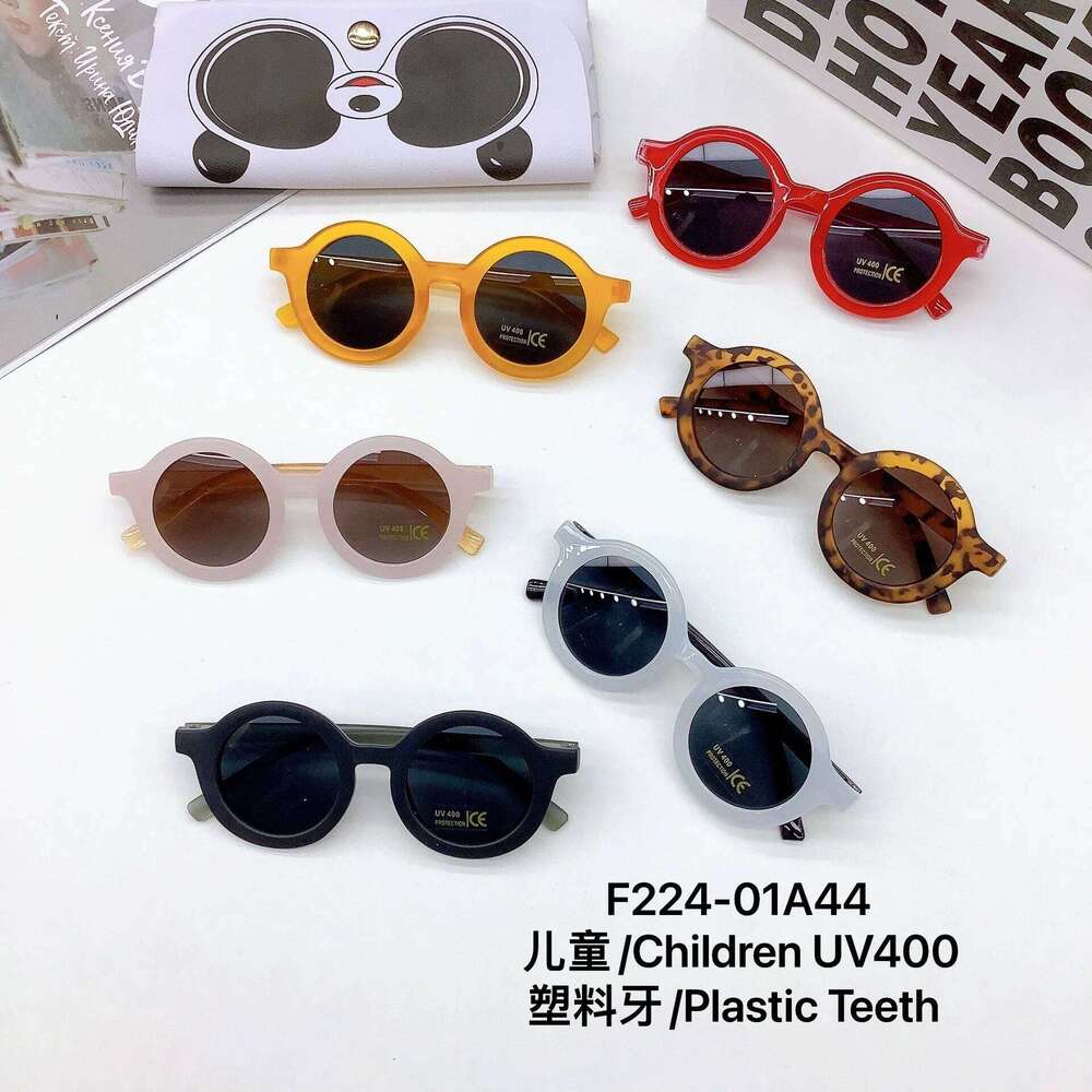 New Children's Round Lightweight PC Frame Elastic Paint Small Face Sunglasses for Boys and Girls Cool Cute Z260305