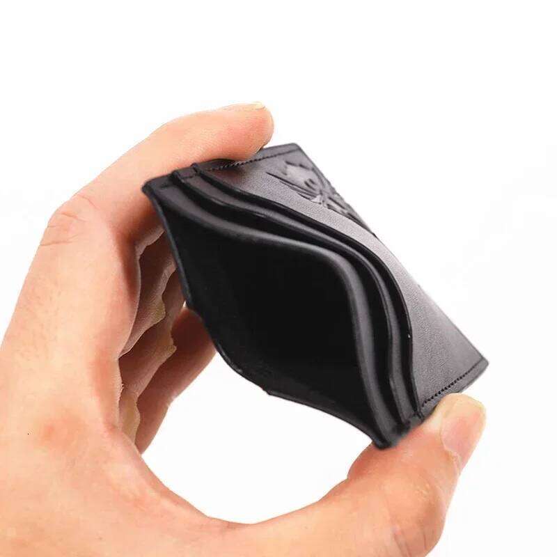 Personalized Superhero Mask Bat ID Heroic Gift Men Leather Slim Card Holder Case Wallet C260304