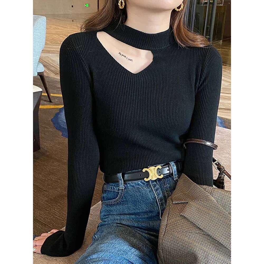 Basic Hollow Out Sweaters Autumn Winter Tops Slim Jumper Soft Warm Pull Women Pullover Knitted Sweater 2026 XJ260305