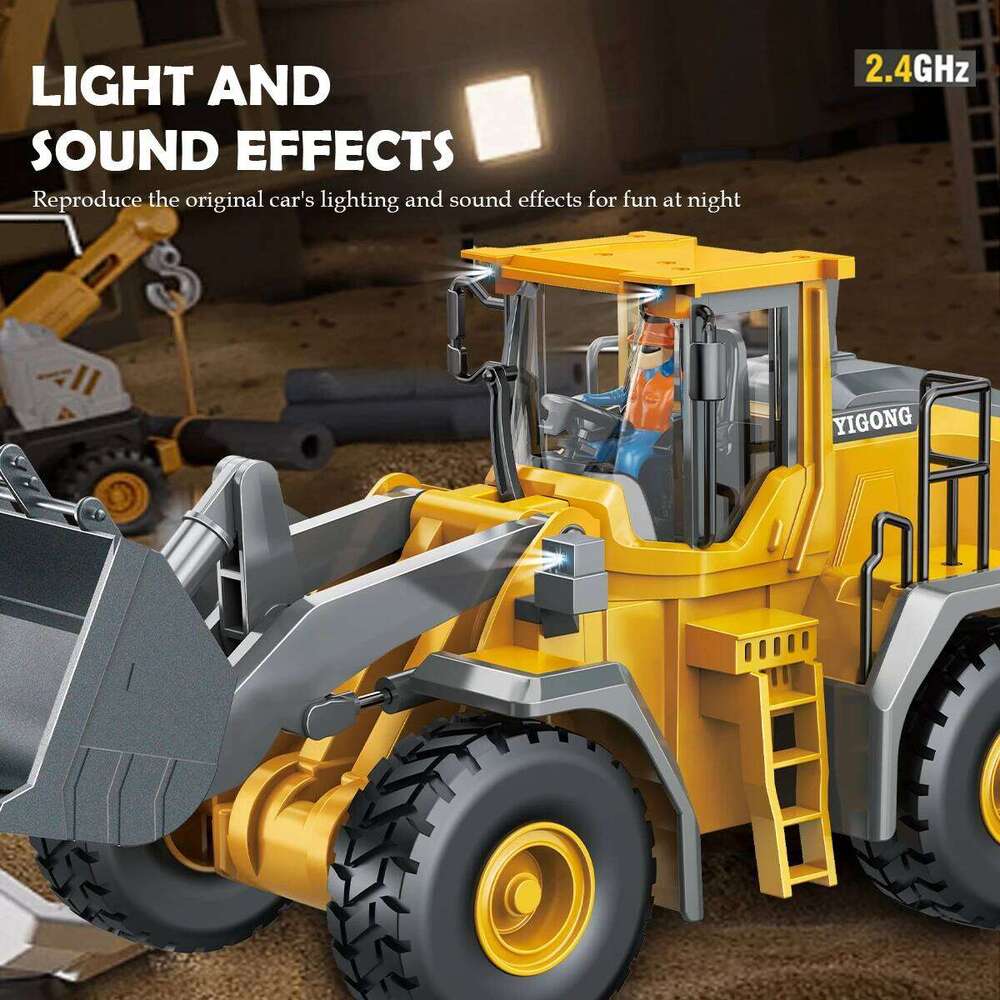 2.4G Remote Controlled Bulldozer Nine Channel Loading Vehicle Simulation Excavation Engineering Gifts for 6+ Children Z260304